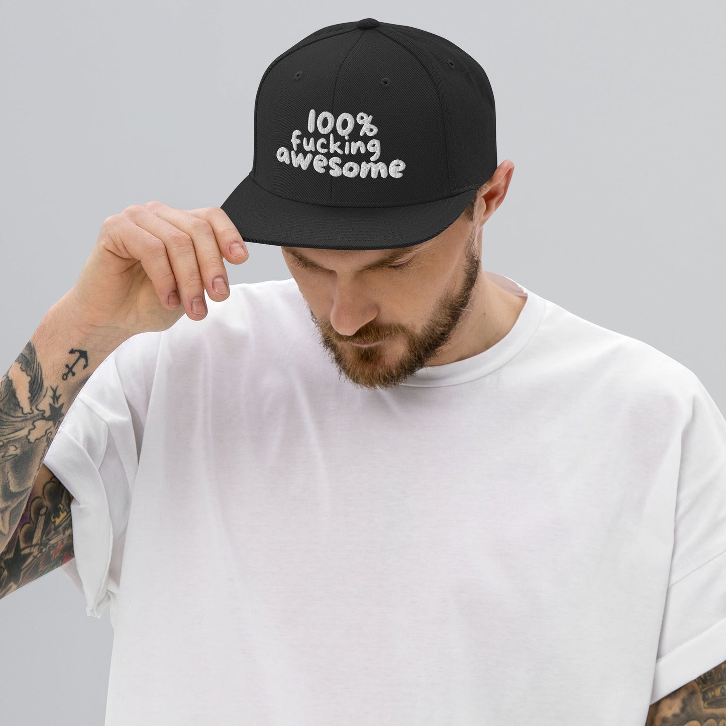 100% Fucking Awesome - Snap Back Hat Black t-shirt from Raelfly