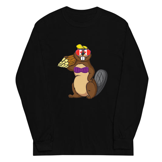 Canadian Beaver - Long Sleeve Tee Black S t-shirt from Raelfly
