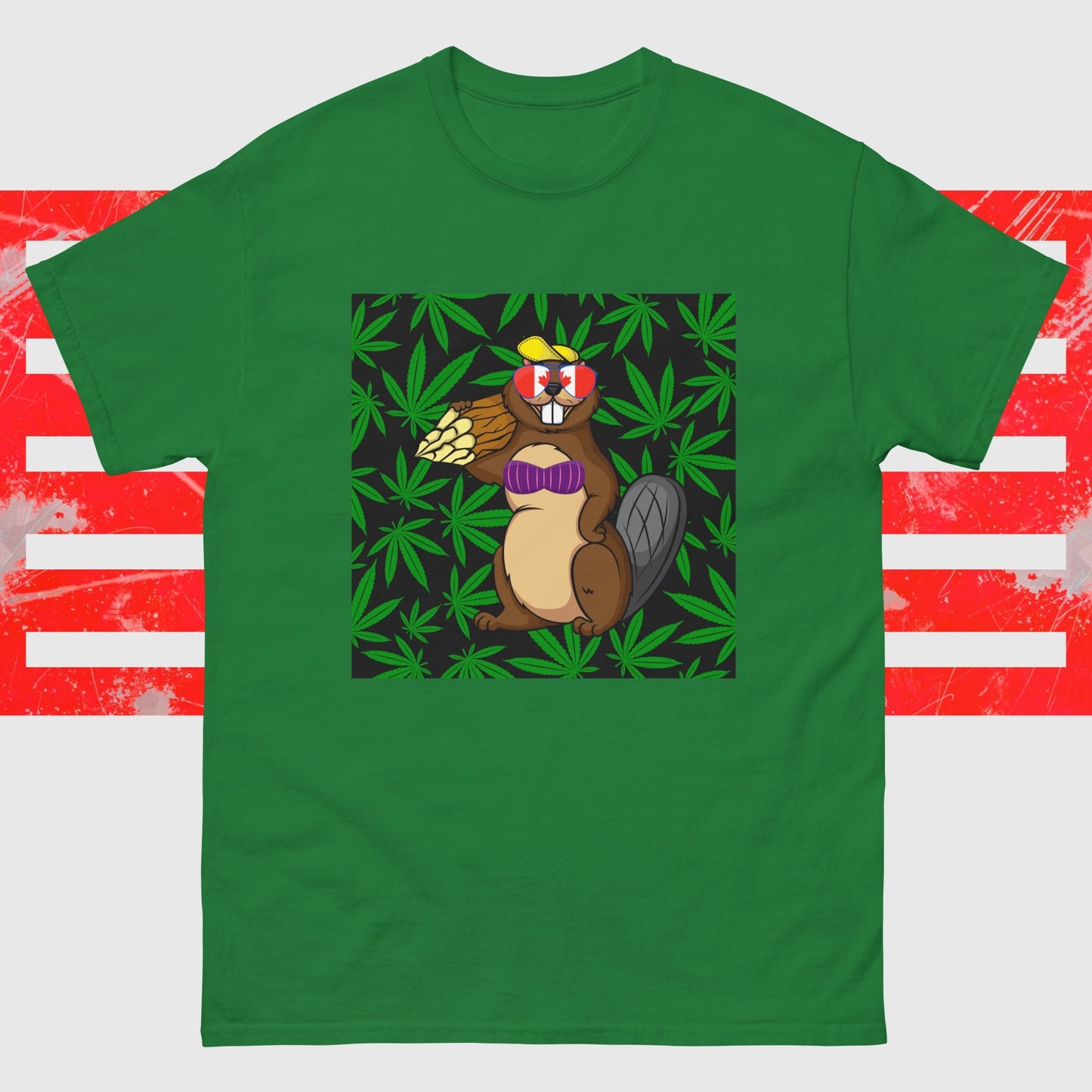 Canadian Beaver - Unisex Tee Turf Green S t-shirt from Raelfly