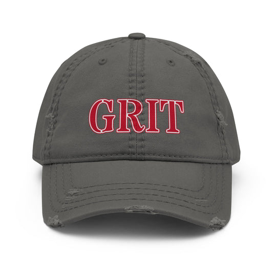 Distressed GRIT Hat Charcoal Grey t-shirt from Raelfly