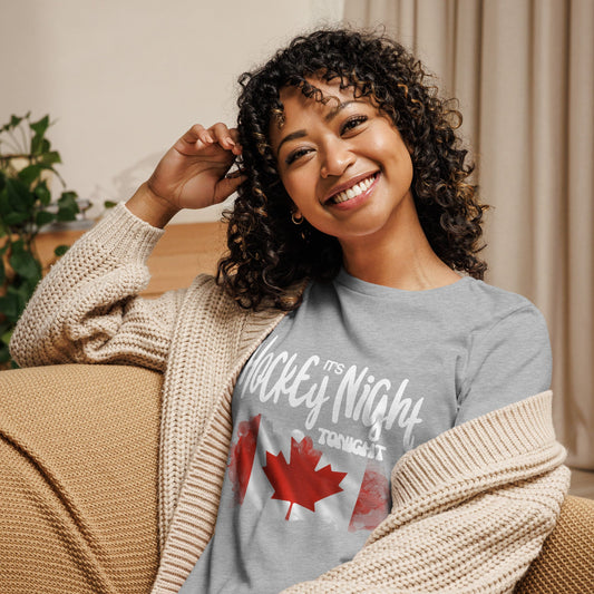Hockey Night - Women's Fit - Relaxed Tee Athletic Heather S t-shirt from Raelfly