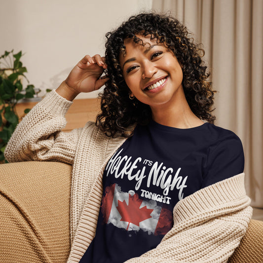 Hockey Night - Women's Fit - Relaxed Tee Navy S t-shirt from Raelfly