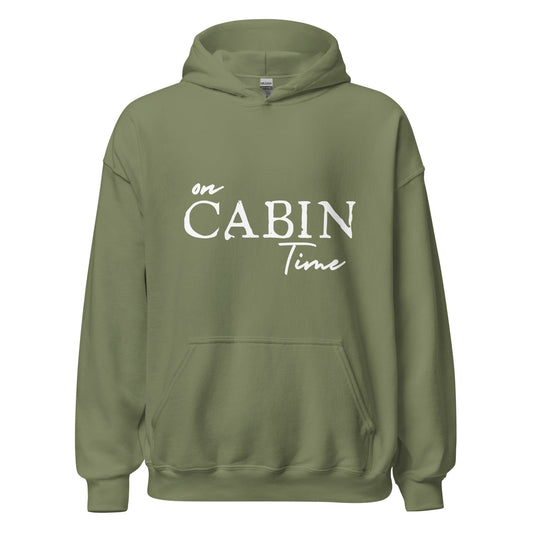 On Cabin Time - Unisex Hoodie Military Green S t-shirt from Raelfly