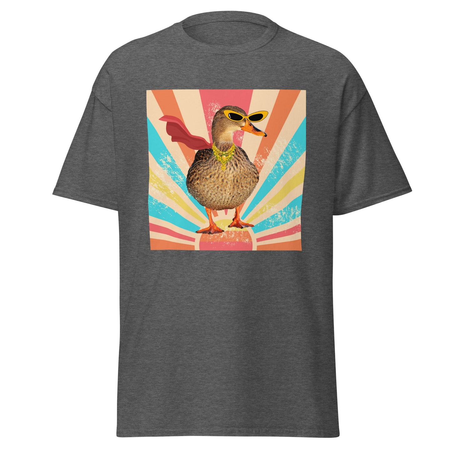 Superhero Duck - Unisex Tee Dark Heather S t-shirt from Raelfly