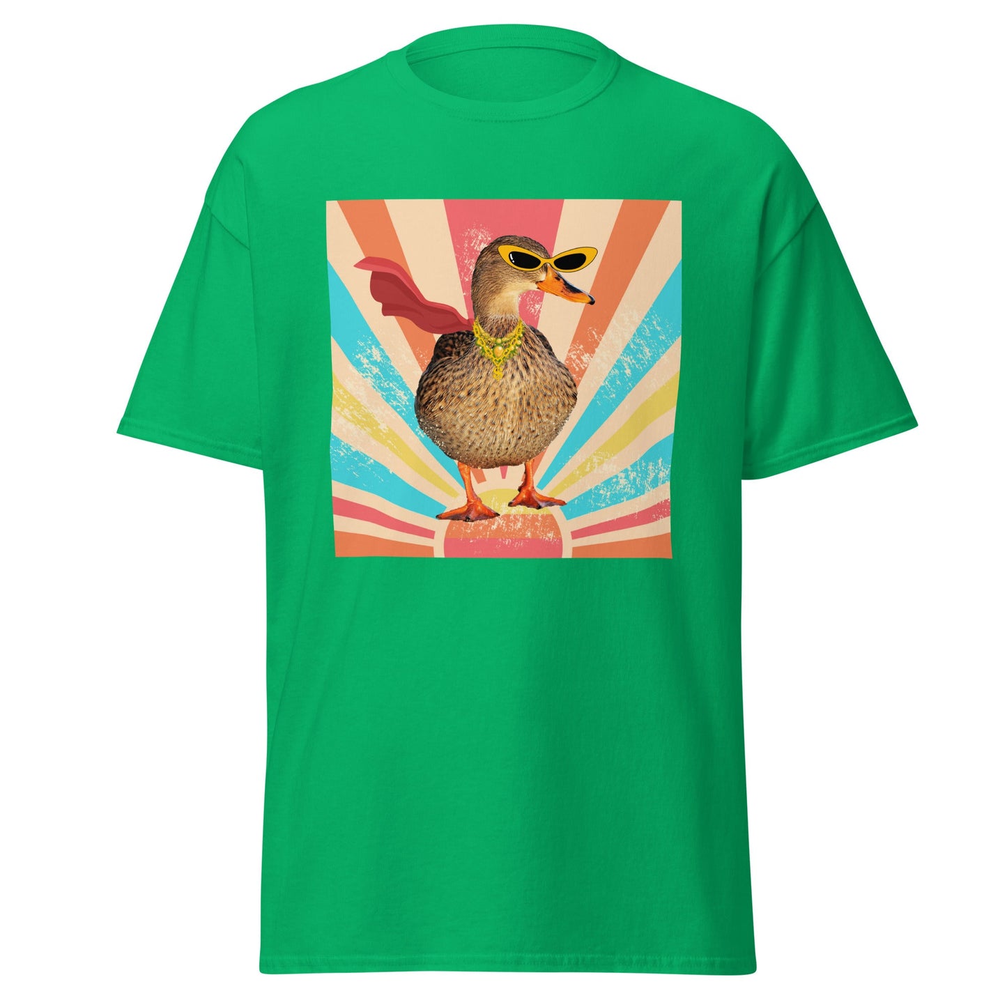 Superhero Duck - Unisex Tee Irish Green S t-shirt from Raelfly