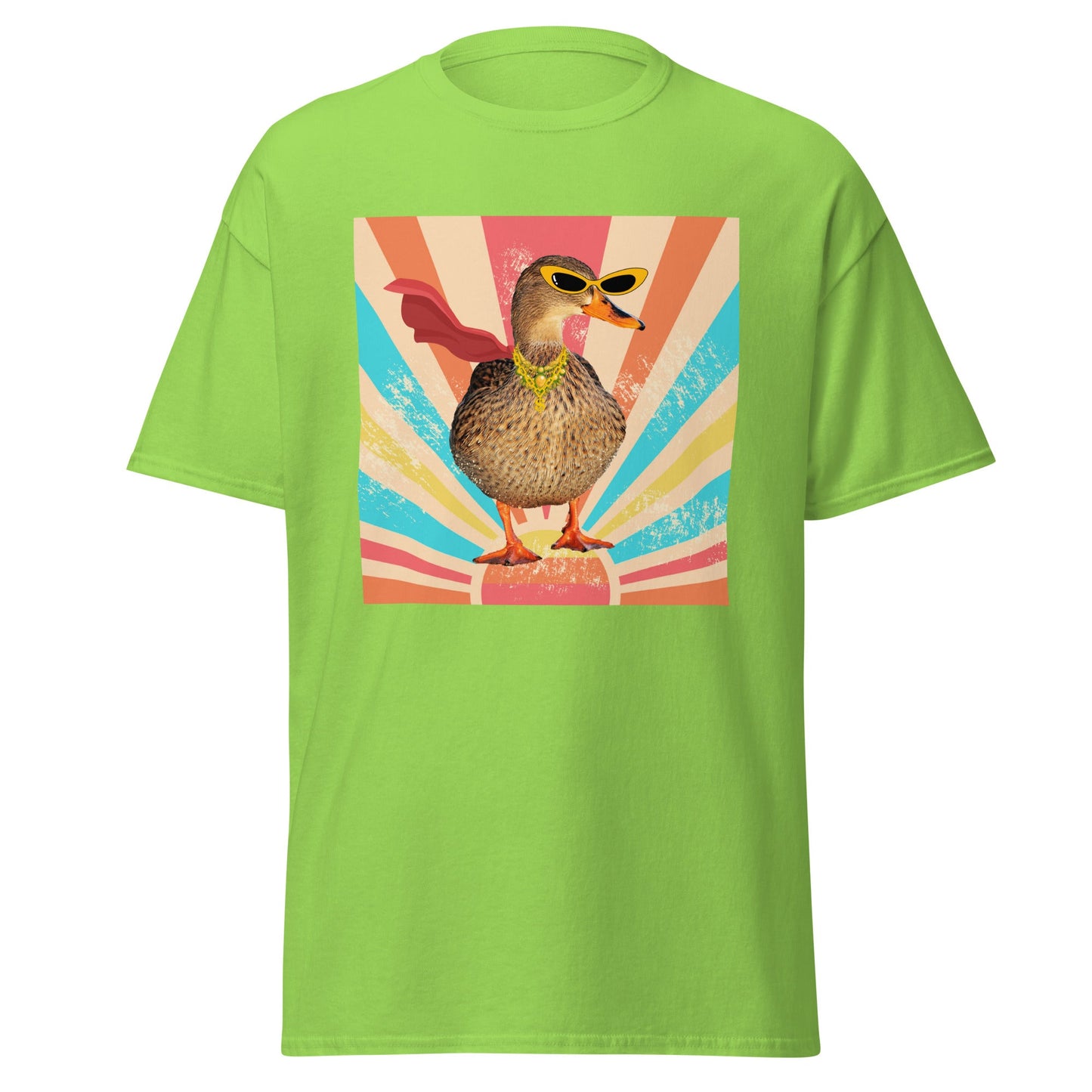 Superhero Duck - Unisex Tee Lime S t-shirt from Raelfly