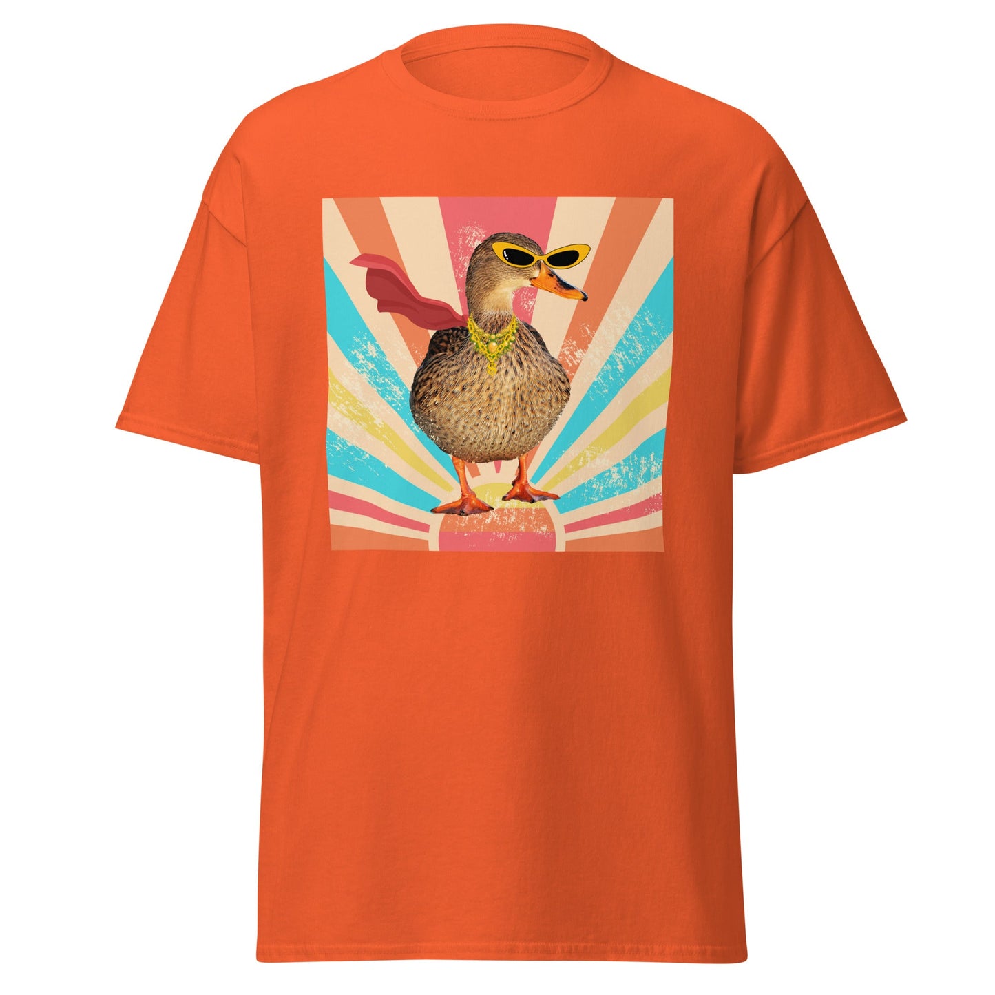 Superhero Duck - Unisex Tee Orange S t-shirt from Raelfly