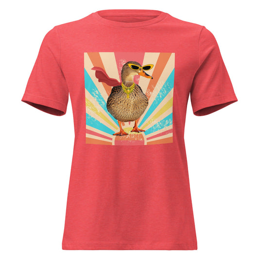 Superhero Duck - Women's Fit Relaxed Tee Heather Red S t-shirt from Raelfly